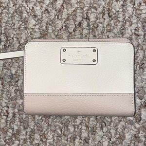 cream and muted pink kate spade wallet